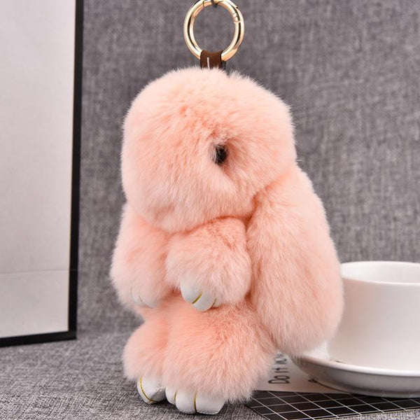 Furry Bunny™ Pom Pom Keychain