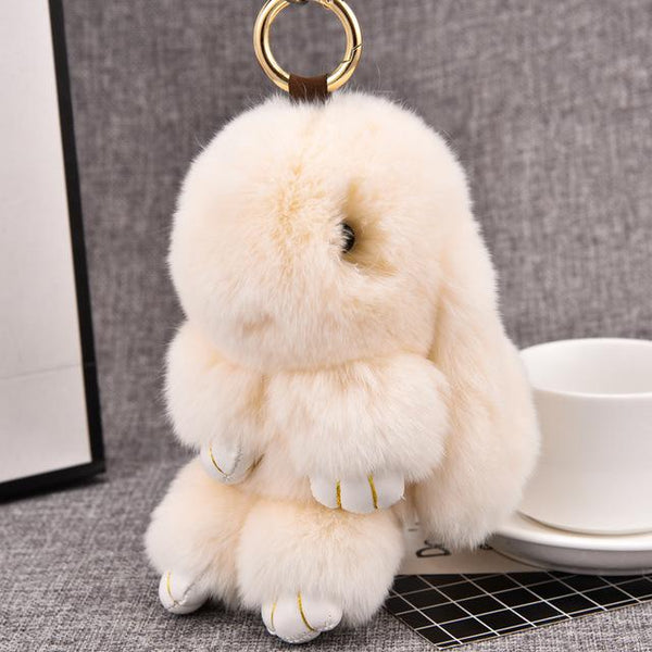 Furry Bunny™ Pom Pom Keychain