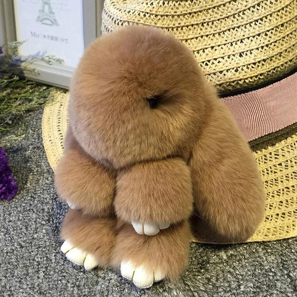 Furry Bunny™ Pom Pom Keychain