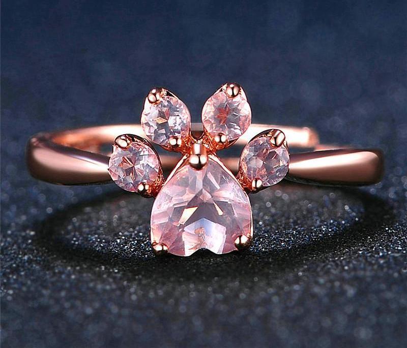 Rose Gold Cat Paw Ring