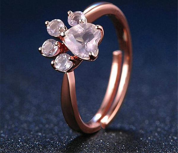 Rose Gold Cat Paw Ring